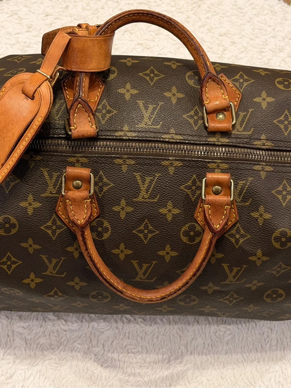 Louis Vuitton Speedy 40 Vintage Monogram Bag 1982 Date Stamp Rare LV Travel Bag
